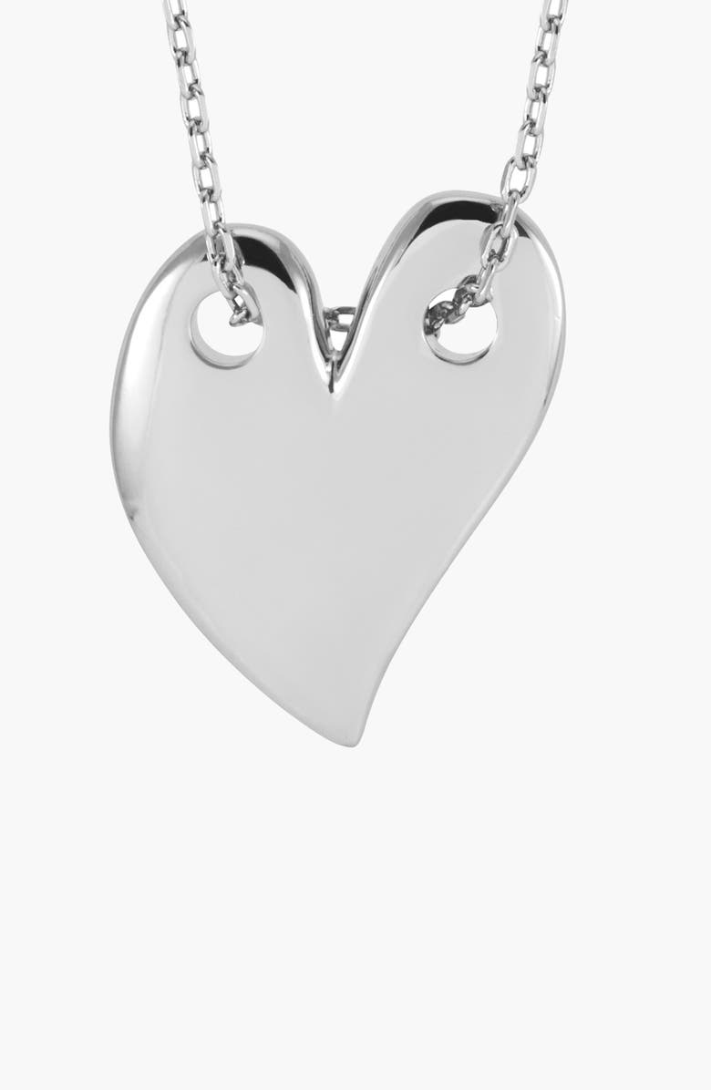 YOJ Loff Maxi Heart Necklace in Silver, Alternate, color, Silver