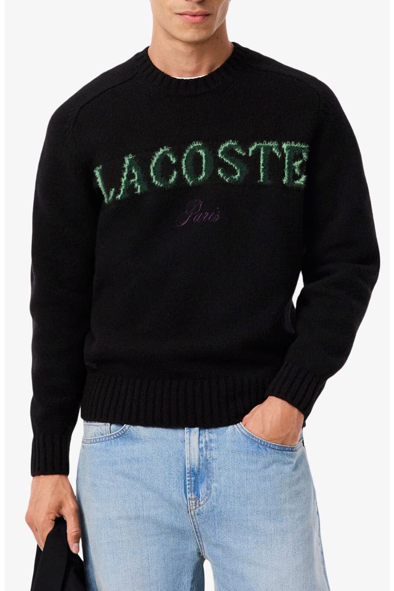 Intarsia Logo Wool Crewneck Sweater (Men) | Nordstrom