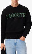 Lacoste Intarsia Logo Wool Crewneck Sweater
