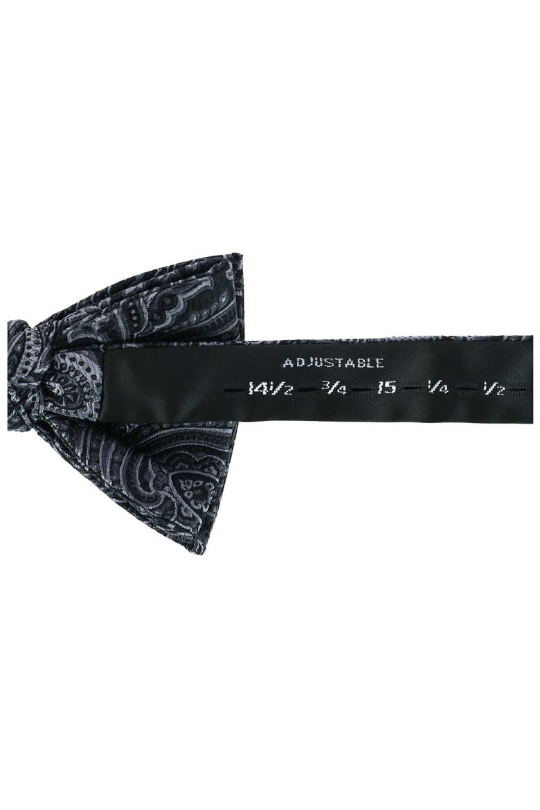 Sutton Pre-Tied Silk Bow Tie, Alternate, color, BLACK PAISLEY