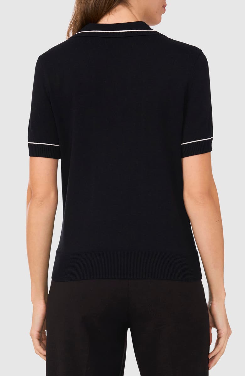 Halogen<sup>®</sup> Tipped Johnny Collar Polo Sweater, Alternate, color,