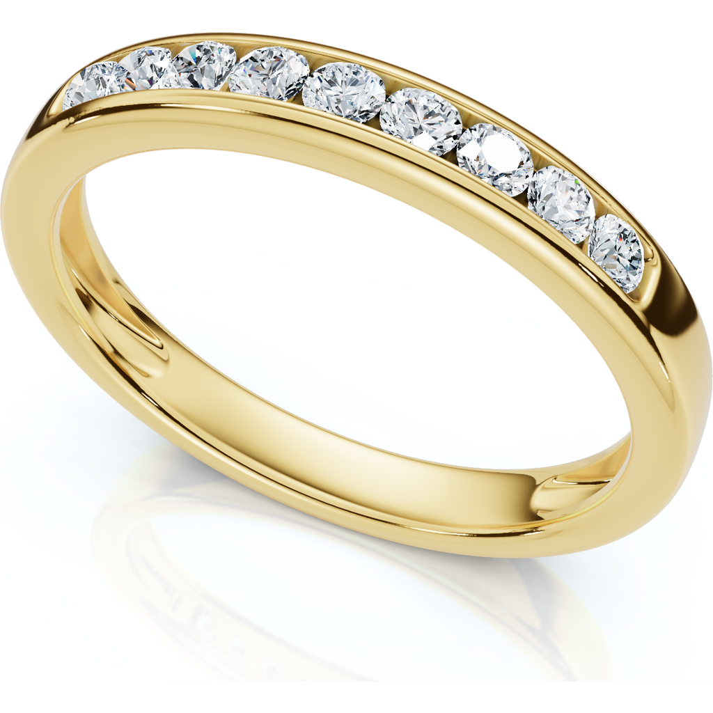 Bliss Diamond 1/4ct Diamond Channel Set Wedding Stackable Band 14k Gold Or Platinum Lab Grown In Gold