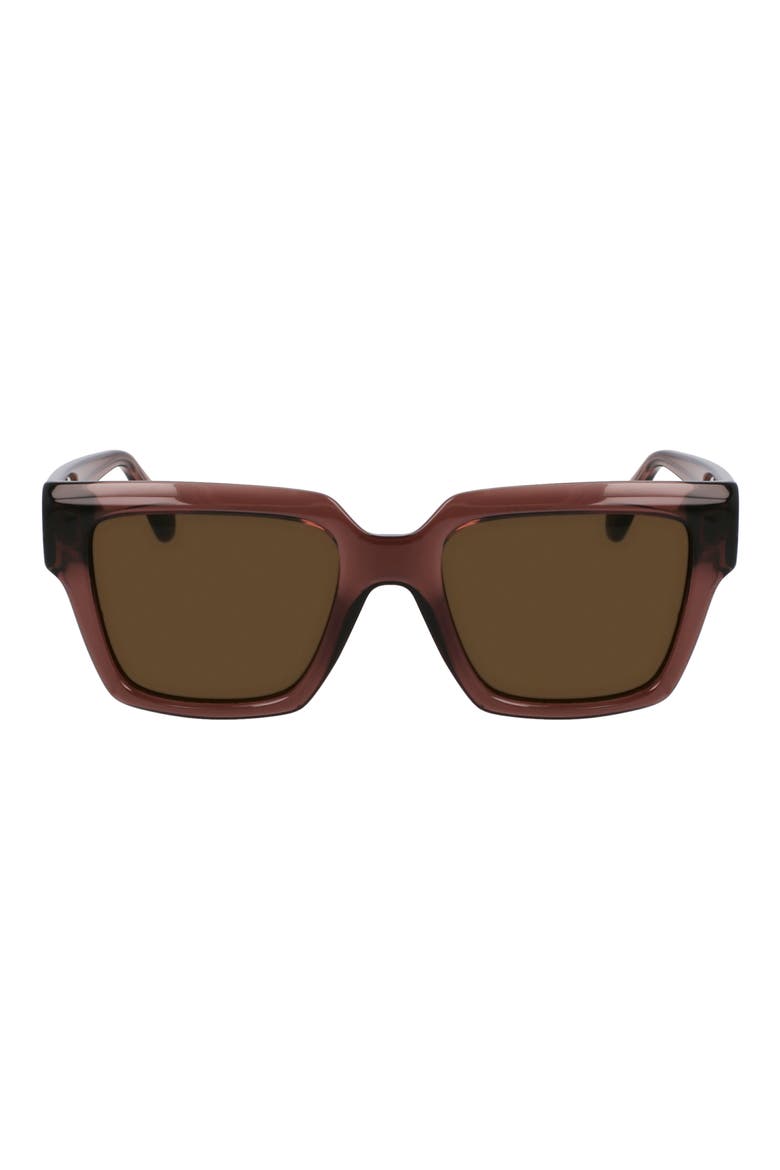 Gancini 54mm Rectangular Sunglasses, Main, color, TRANSPAREN MAUVE