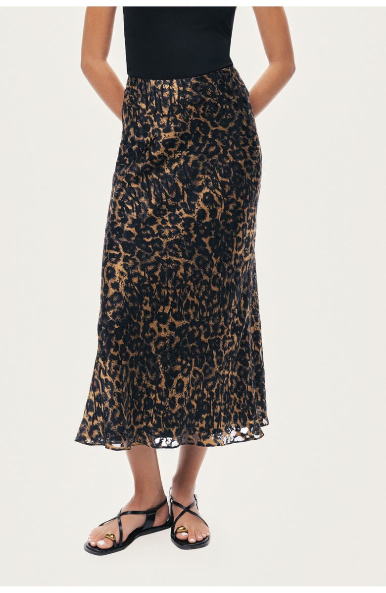 Nocturne Printed Leopard Midi Skirt, Main, color, Multi-Colored