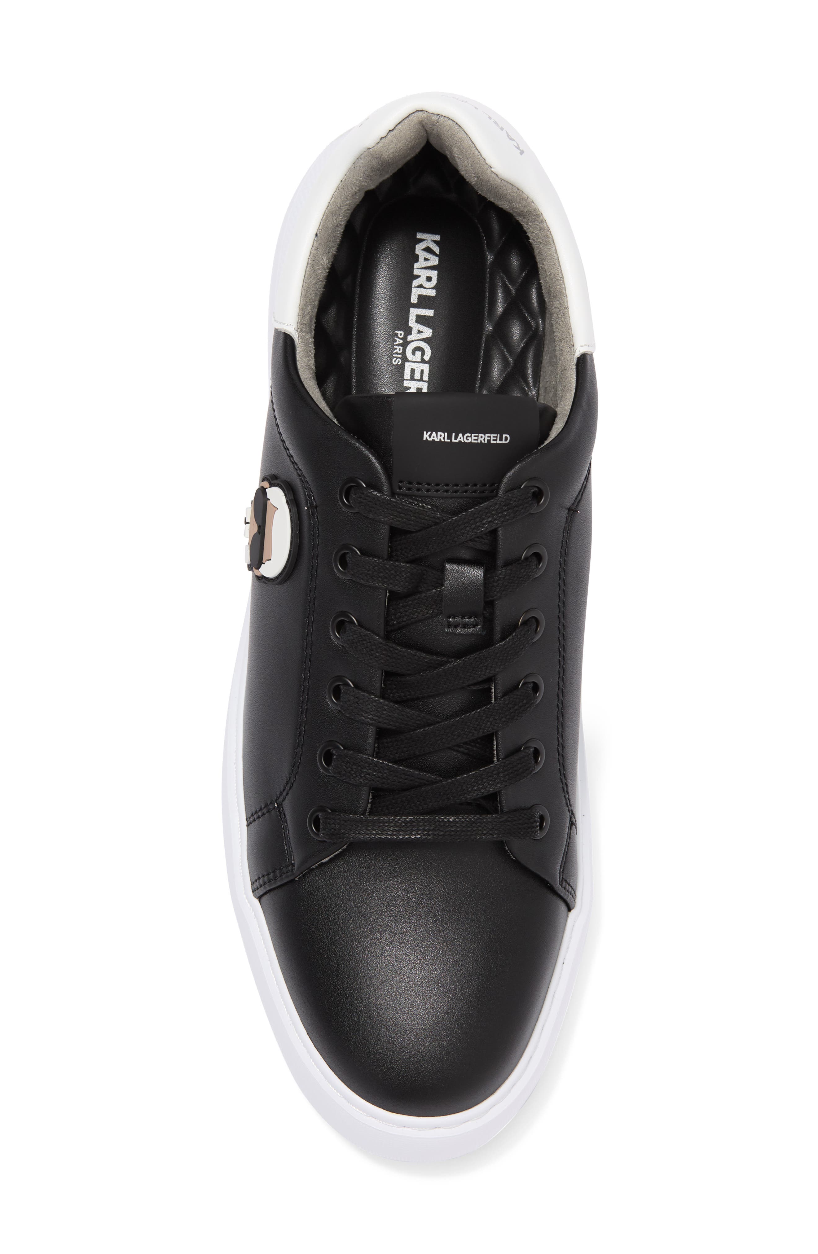KARL LAGERFELD PARIS Karl Head Sneaker, Alternate, color, Black