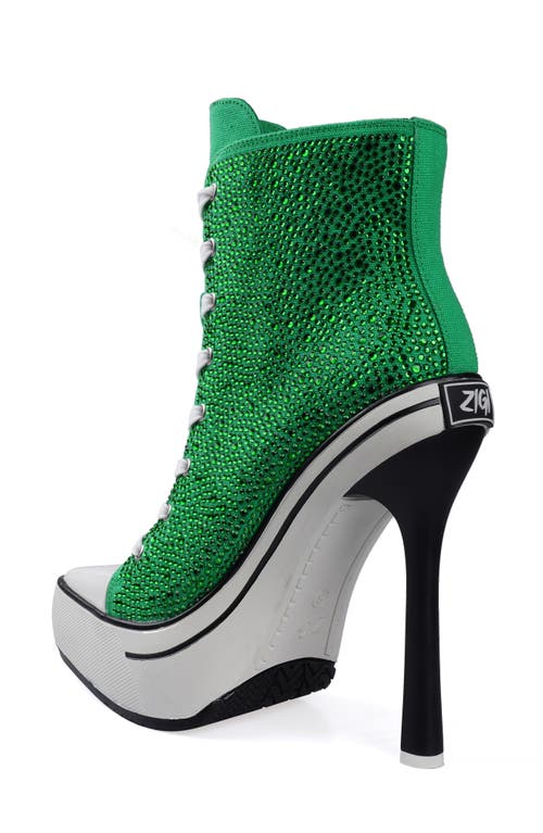 Zigi Adiel Platform Bootie In Green