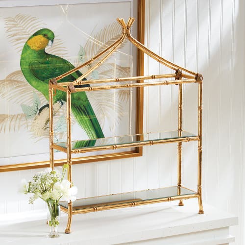 Napa Home & Garden Daphne 2-tier Curio Shelf In Gold