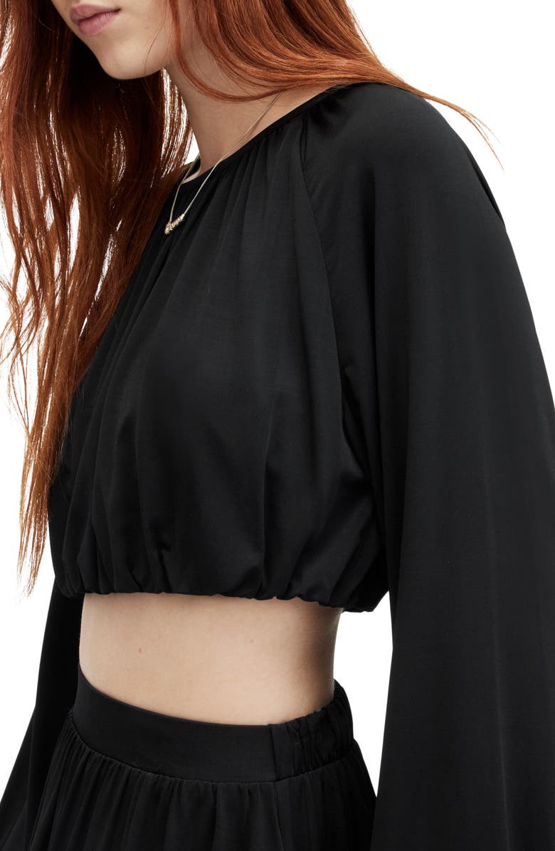 AllSaints Casandra Long Sleeve Crop Top, Alternate, color, 