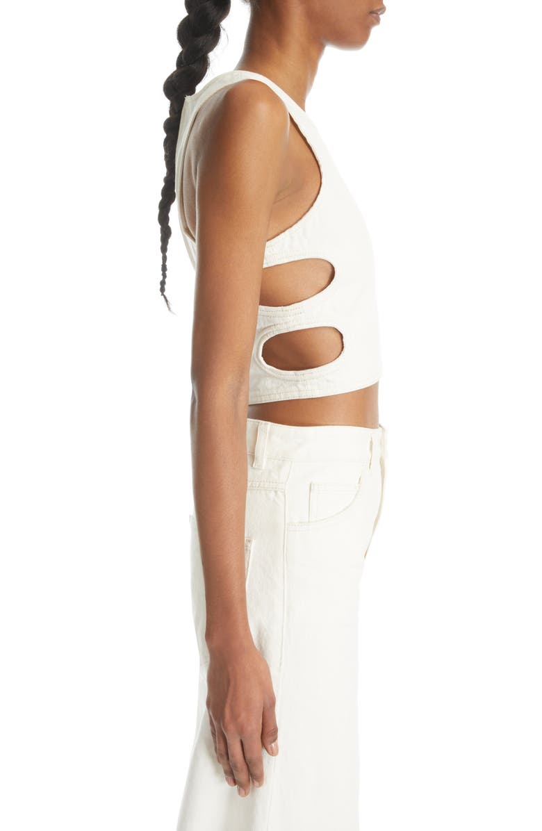 Chloé Recycled Cotton Cutout Tank Top, Alternate, color, 
