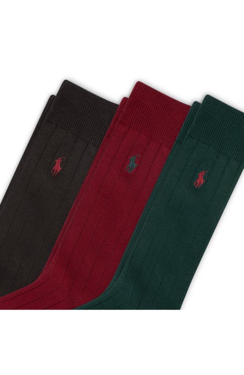 Polo Ralph Lauren 3-pack Crew Socks In Green