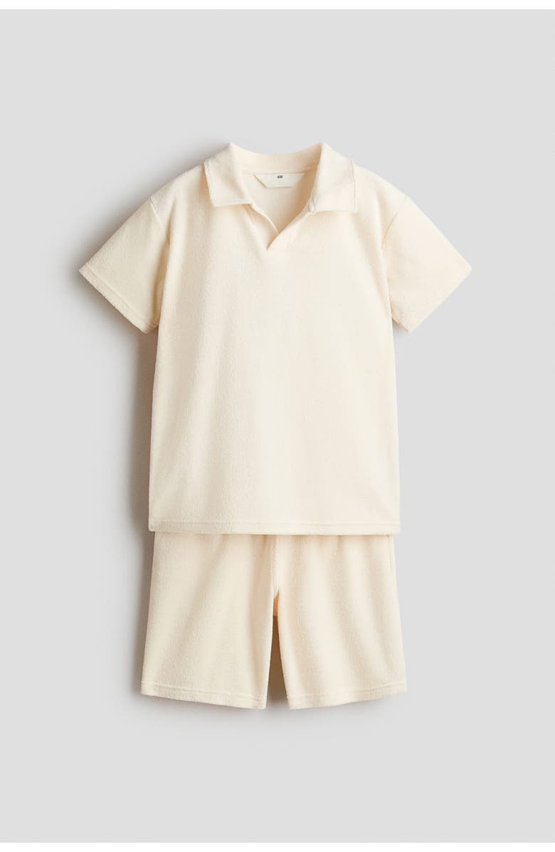 H&M 2-piece Terry Set, Main, color, Light Beige