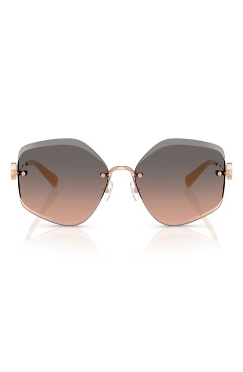 58mm Gradient Irregular Sunglasses