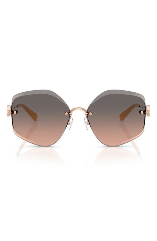Tory Burch 58mm Gradient Irregular Sunglasses In Rose Gold