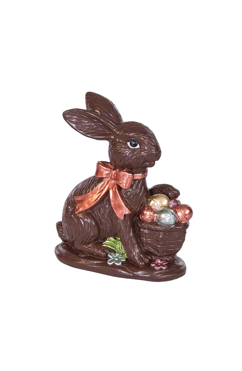 Gallerie II Dark Chocolate Polyresin Easter Rabbit Small Figurine 4.88", Main, color, Brown