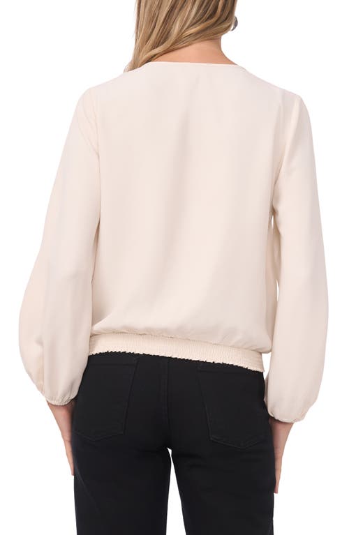 Vince Camuto Split Neck Top In Neutral
