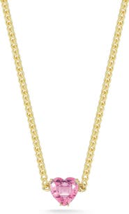 SPHERA MILANO 14K Gold Plated Cubic Zirconia Heart Pendant Necklace