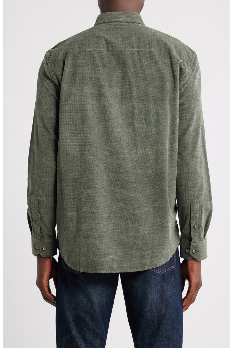 Textured Cotton Button-Down Shirt, Alternate, color, OLIVE