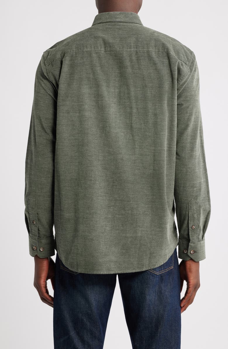Johnston & Murphy Textured Cotton Button-Down Shirt, Alternate, color, Olive