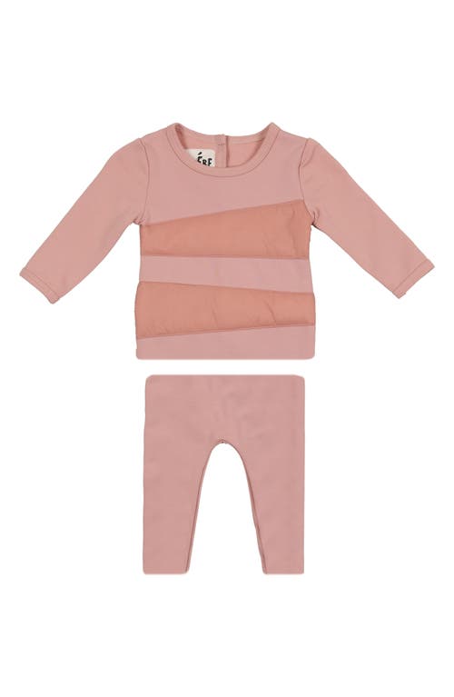 Maniere Manière Puff Appliqué Sweater & Pants Set In Mauve