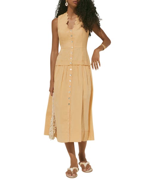 Ramie Drop Waist Maxi Dress