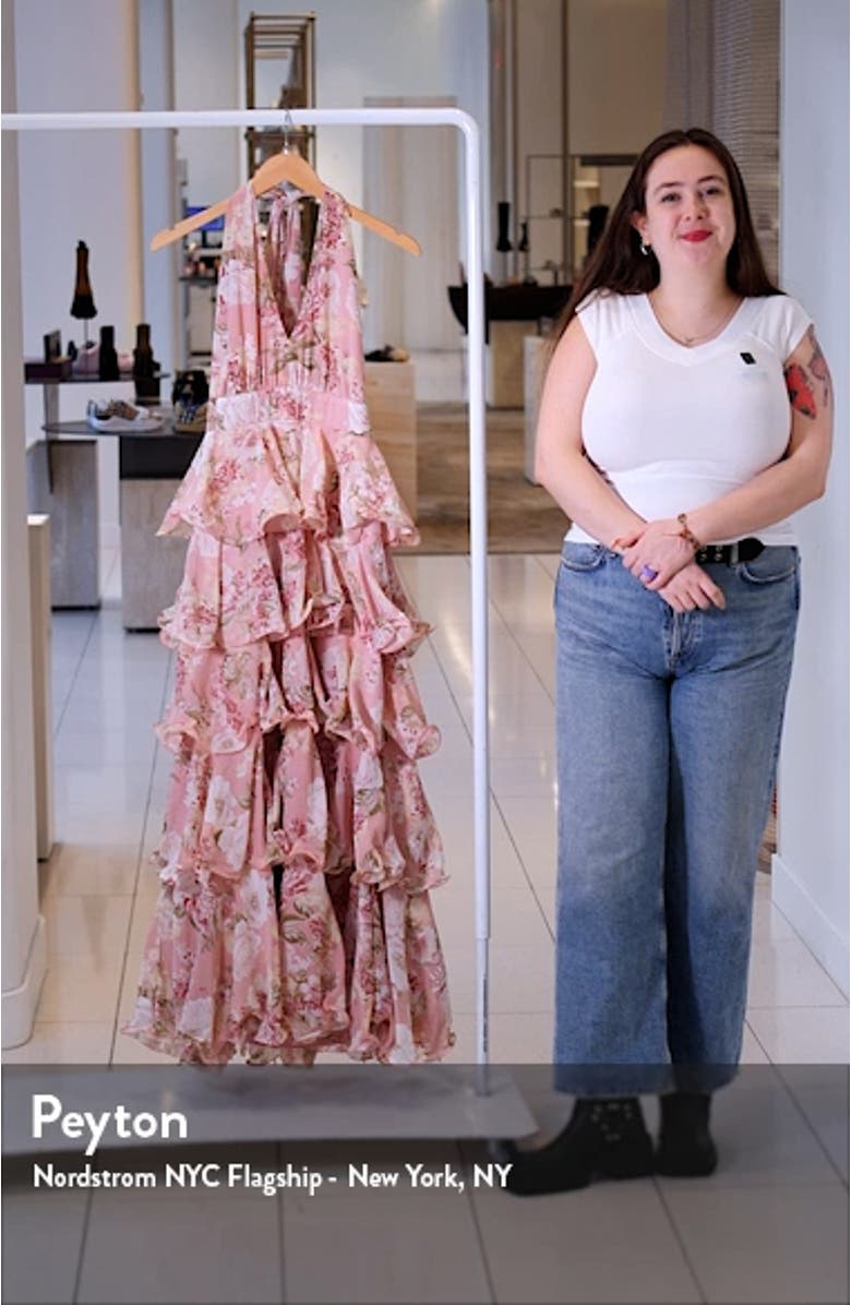 Bouquet Tiered Halter Dress, sales video thumbnail