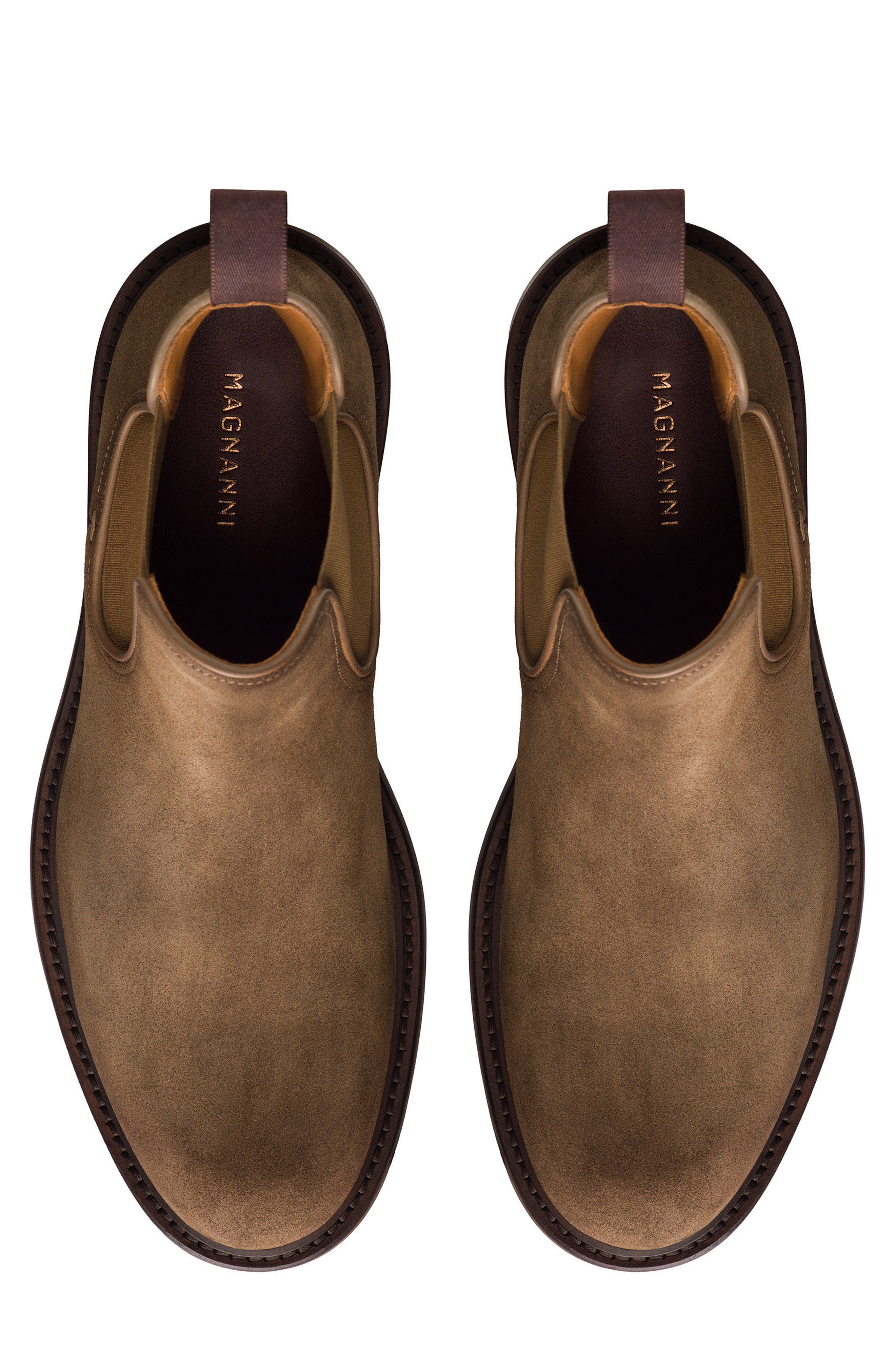 Magnanni Marton Chelsea Boot, Alternate, color, Taupe Suede