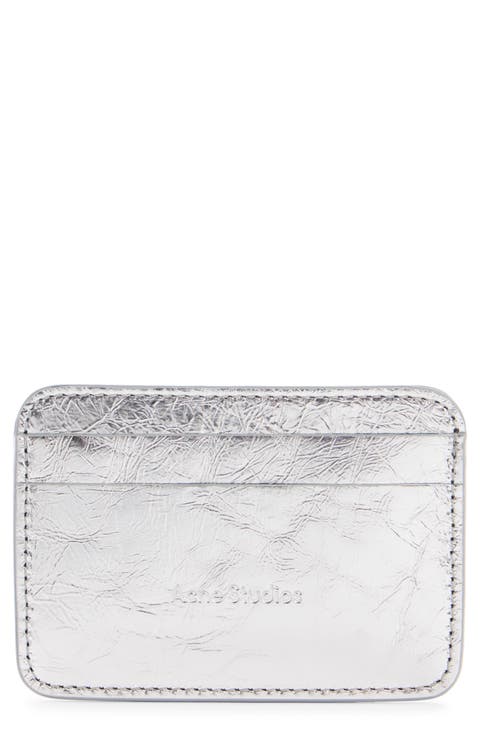 Aroundy Luxe Crinkled Metallic Leather Card Holder