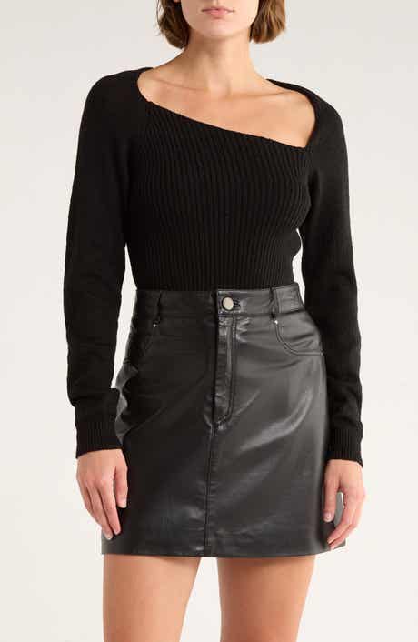 ASTR the Label Asymmetric Neck Sweater