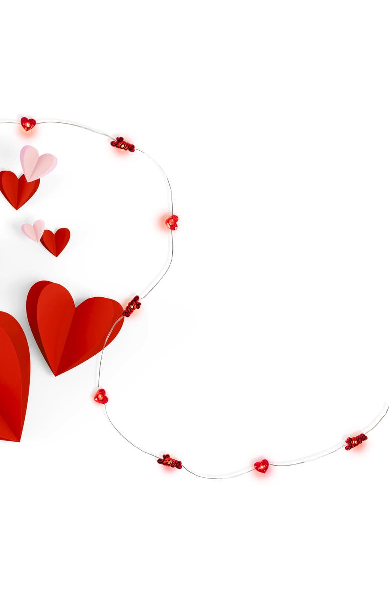 Northlight 20-Count Red Valentine's Day Love and Heart LED Fairy Lights, 6.25ft, Copper Wire, Alternate, color, Red