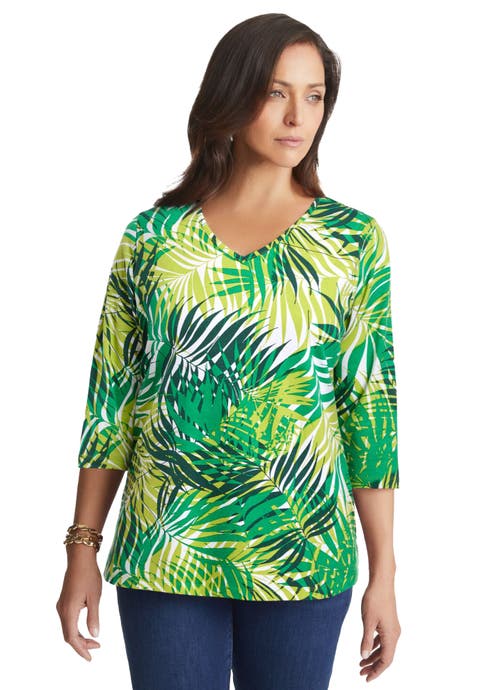 Stretch Cotton V-Neck Tee (Plus)