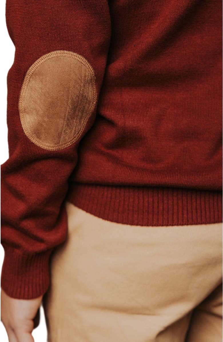 Hope & Henry Boys' Organic Sweater Henley with Elbow Patches, Kids, Alternate, color,