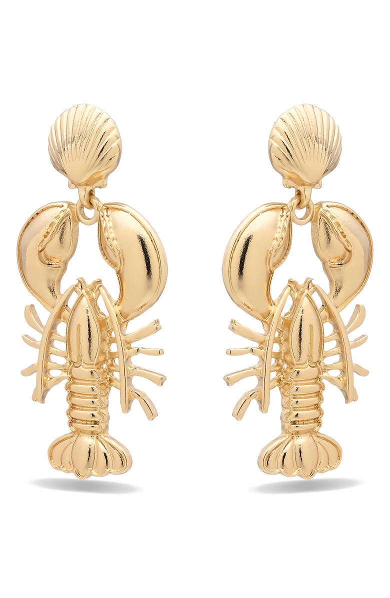 EYE CANDY LOS ANGELES Langostina Statement Earrings, Alternate, color, Gold