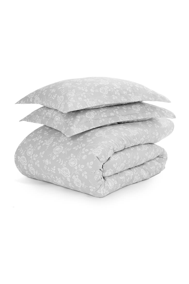 IENJOY HOME 3-Piece King Duvet Set - Light Grey, Alternate, color, LIGHT GRAY