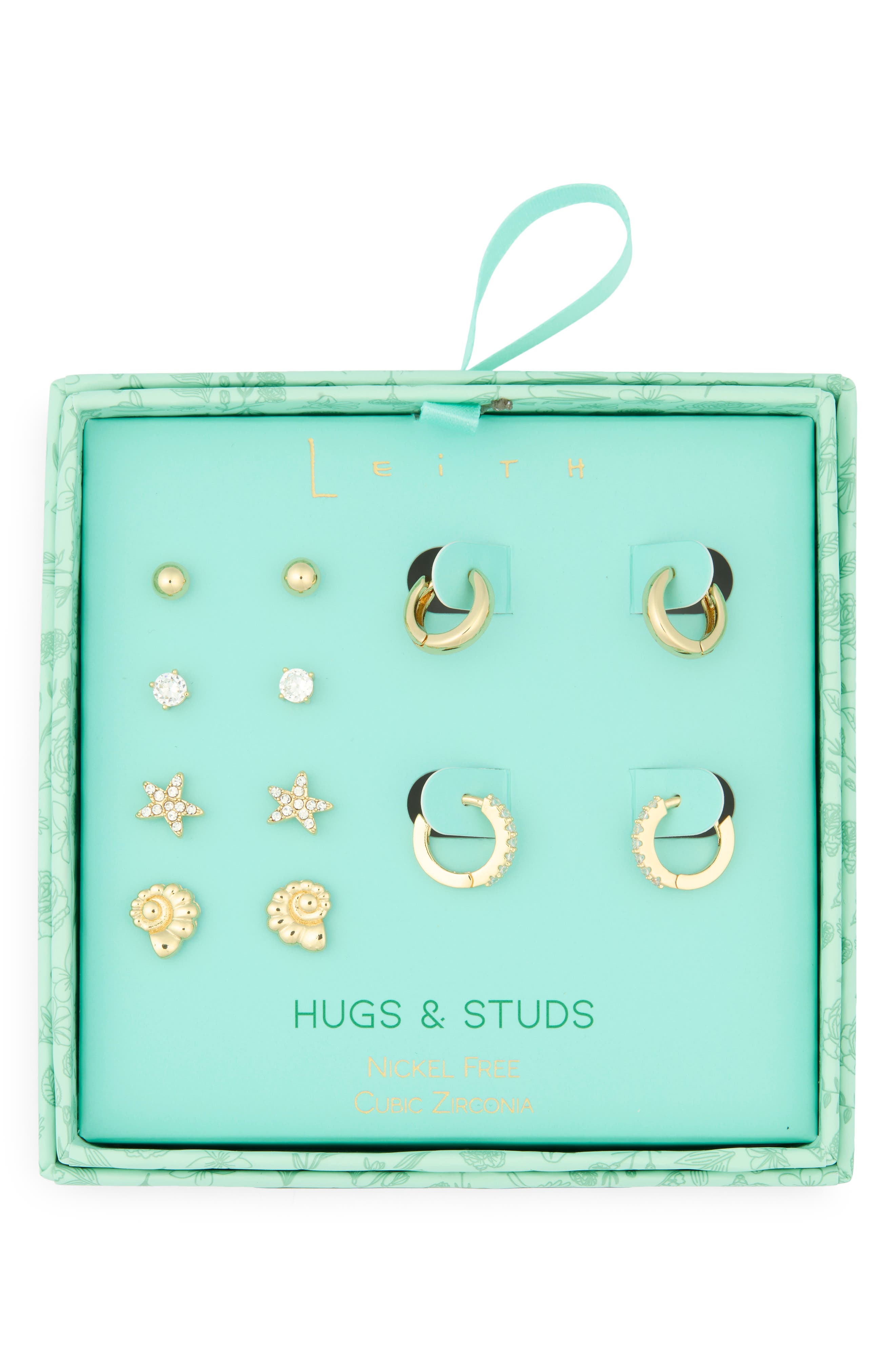 Leith Hugs & Studs Set of 6 Cubic Zirconia Sealife Earrings