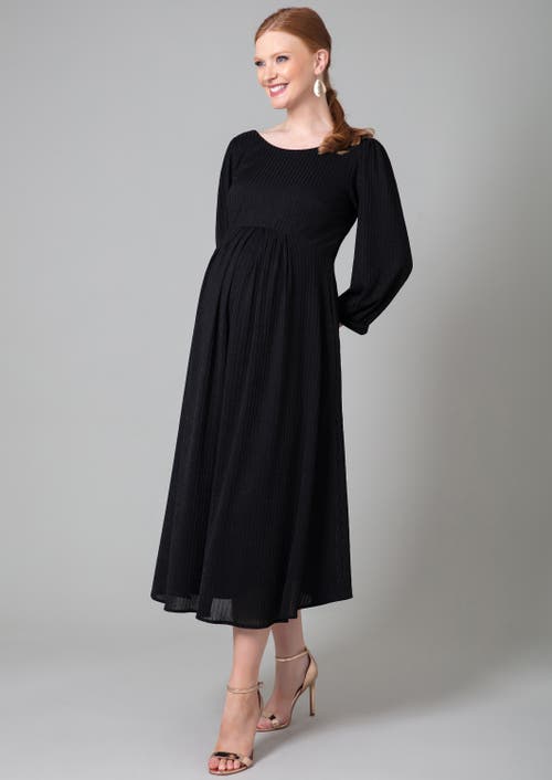 Tiffany Rose Maternity Isla Ribbed Jersey Dress In Black