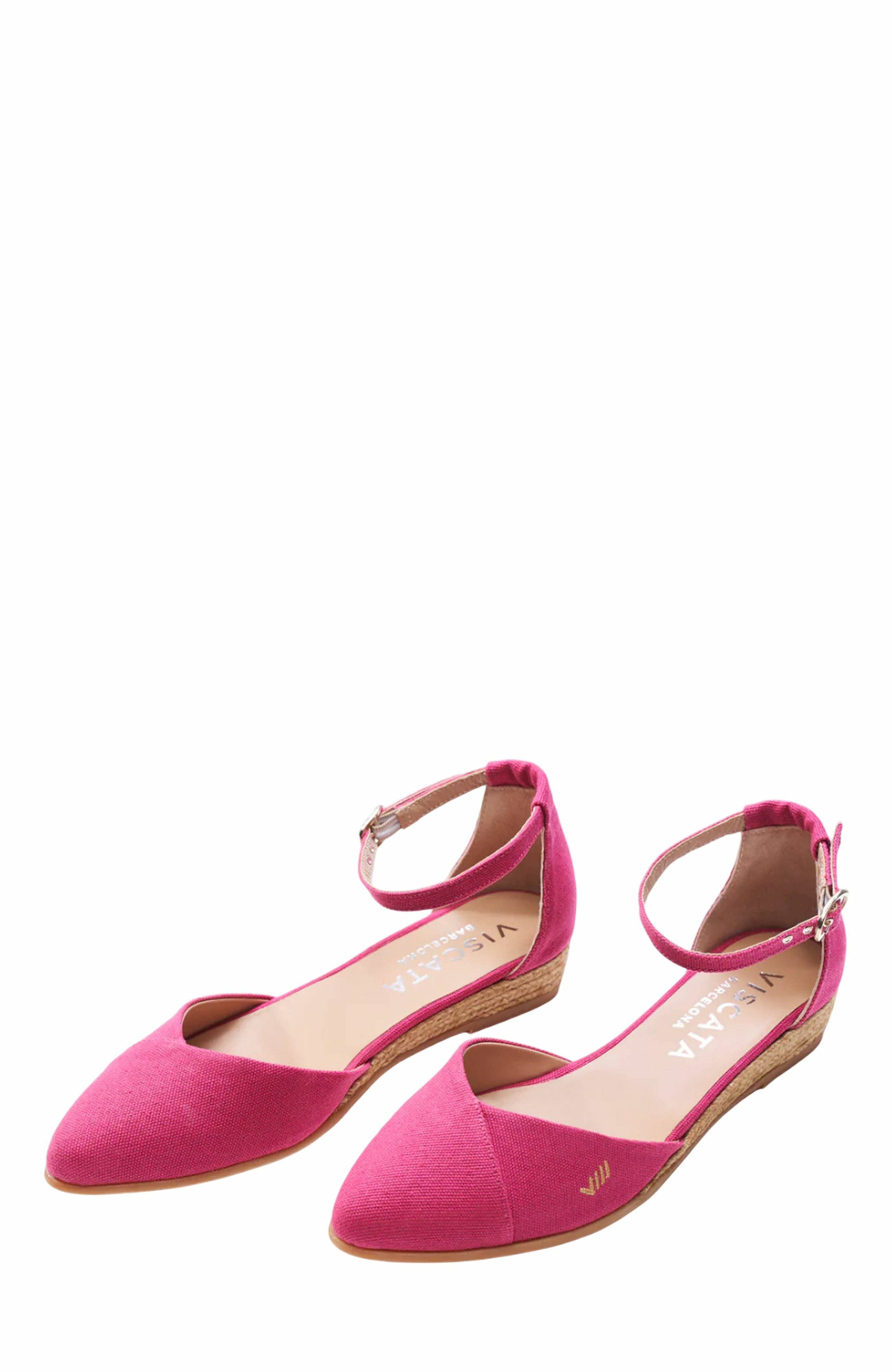 Montroig Premium Fabrics Canvas Espadrille Flats, Alternate, color, Fuchsia