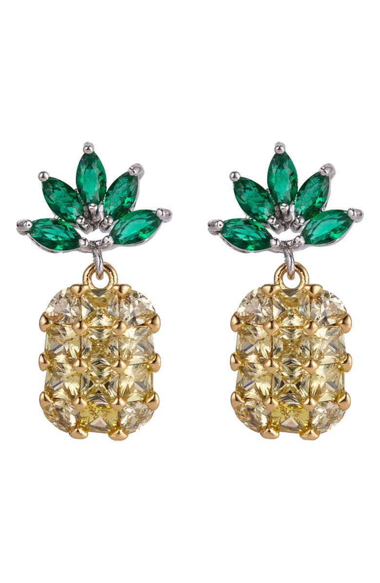 EYE CANDY LOS ANGELES Pineapple CZ Stud Earrings, Main, color,