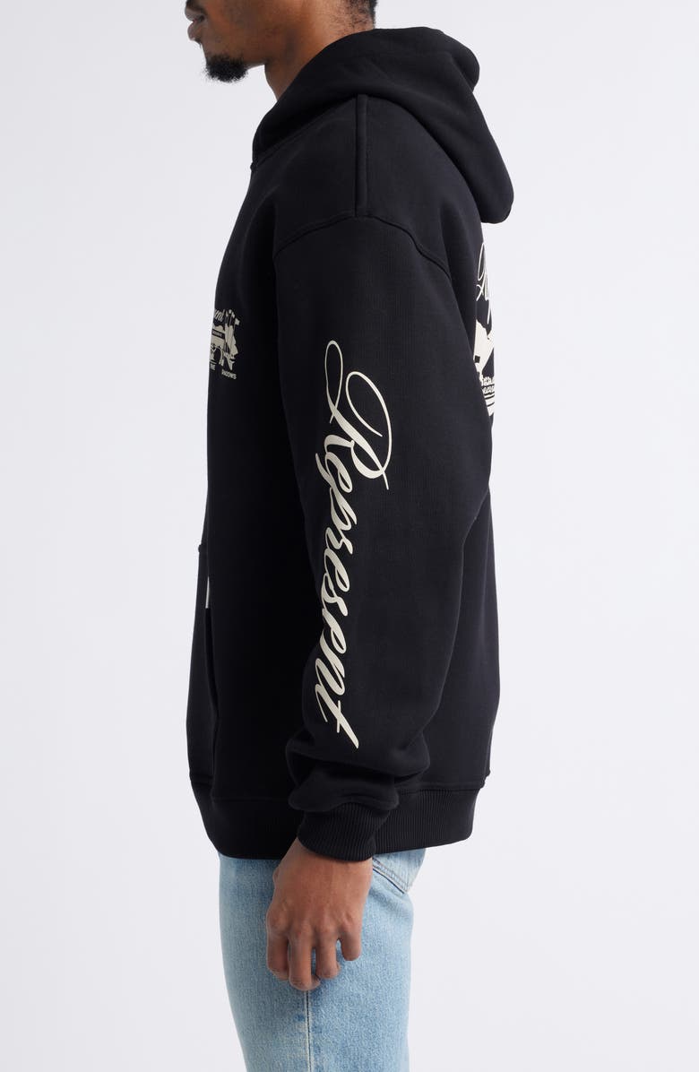 Represent Raceway Graphic Hoodie, Alternate, color, Jet Black