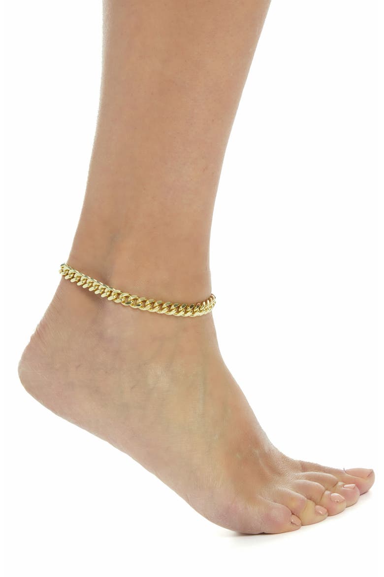 Curb Chain Anklet, Alternate, color, GOLD