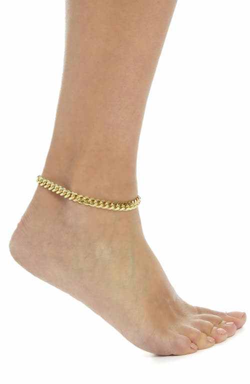 Adornia Curb Chain Anklet In Gold