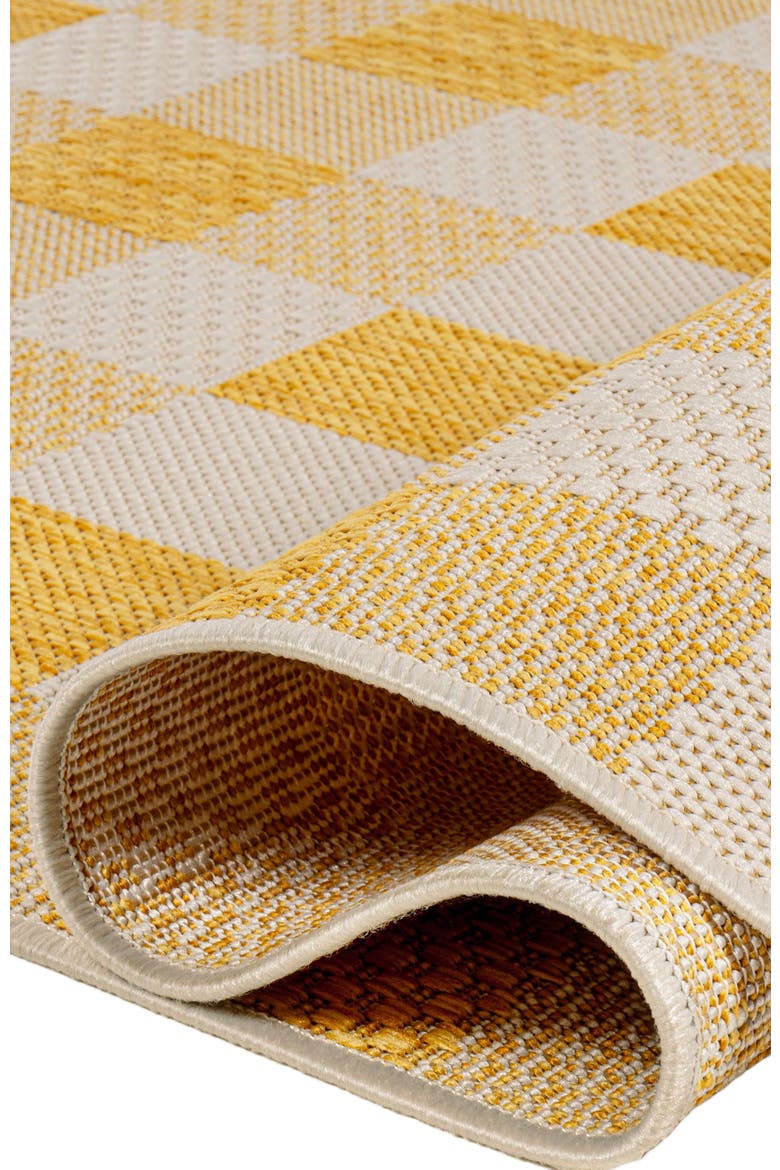 Darcy Traditional Geometric Bold Gingham Indoor/Outdoor Area Rug, Alternate, color, Yellow/Cream