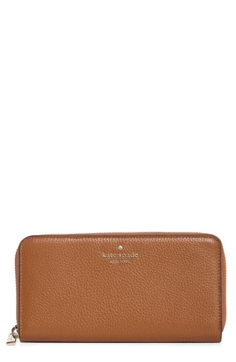 pebbled leather continental wallet
