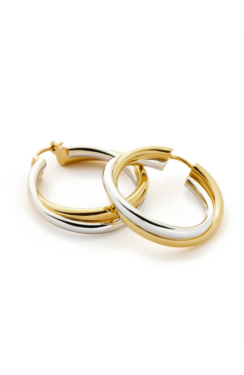Missoma Lucy Williams Mixed Metal Hoop Earrings, Alternate, color, 