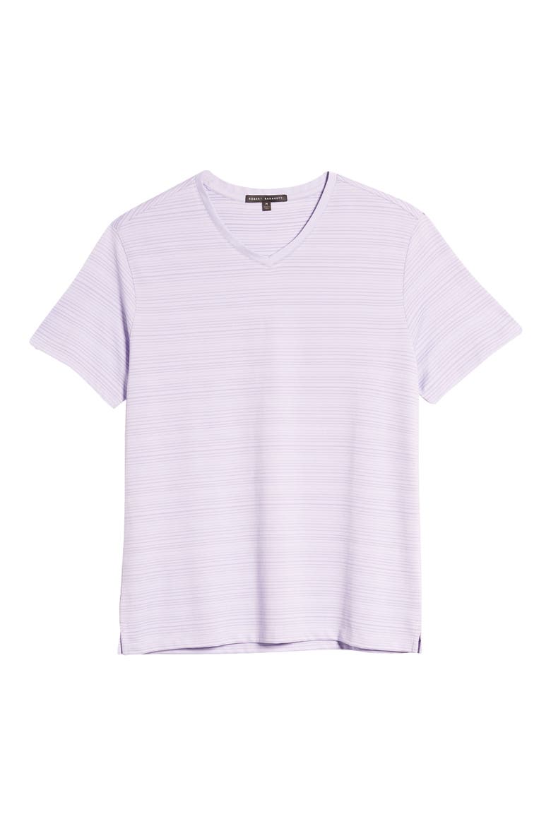 Augustus Stripe V-Neck T-Shirt, Alternate, color, LILAC