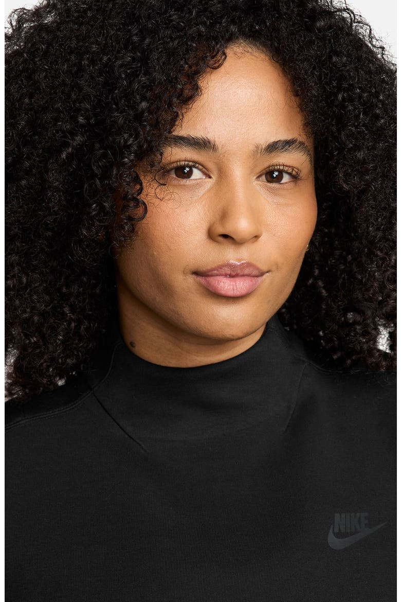 Backwards Tech Sweat Mock Necブラック XL Nike Sportswear Tech Fleece Mock Neck Sweatshirt (Women) | Nordstrom