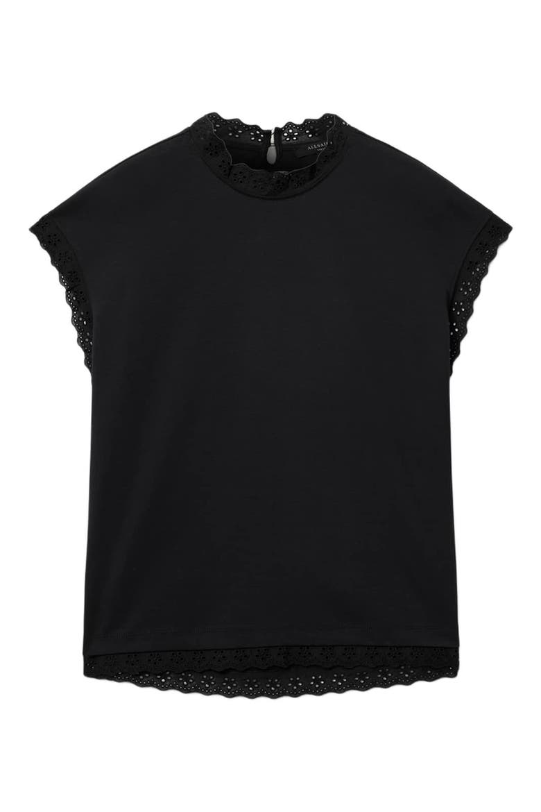 Lele Eyelet Trip Top, Alternate, color, BLACK