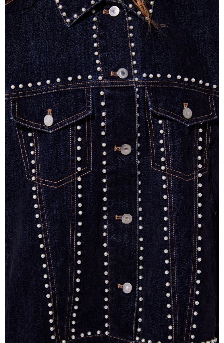 AZALEA WANG Micah Embellished Jacket, Alternate, color, Denim