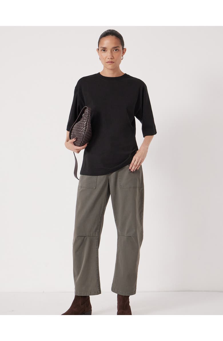 Hush Zip Detail Short Sleeve T-Shirt, Alternate, color, Black