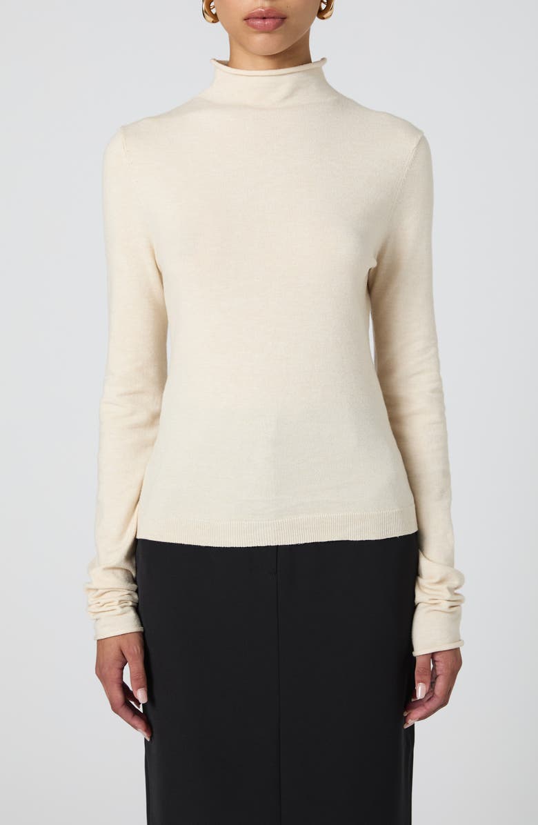 French Connection Mock Neck Sweater, Main, color, 12-Oatmeal Mel