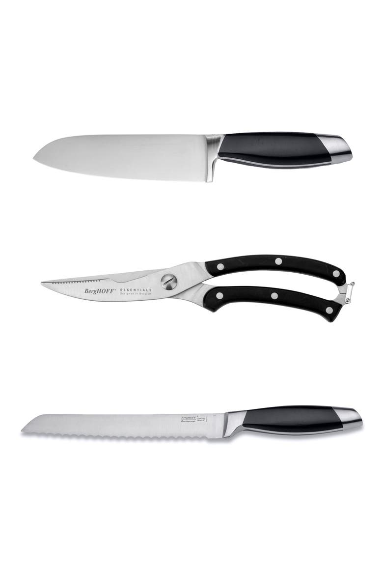 Moon Cutlery 3-Piece Set, Main, color, BLACK